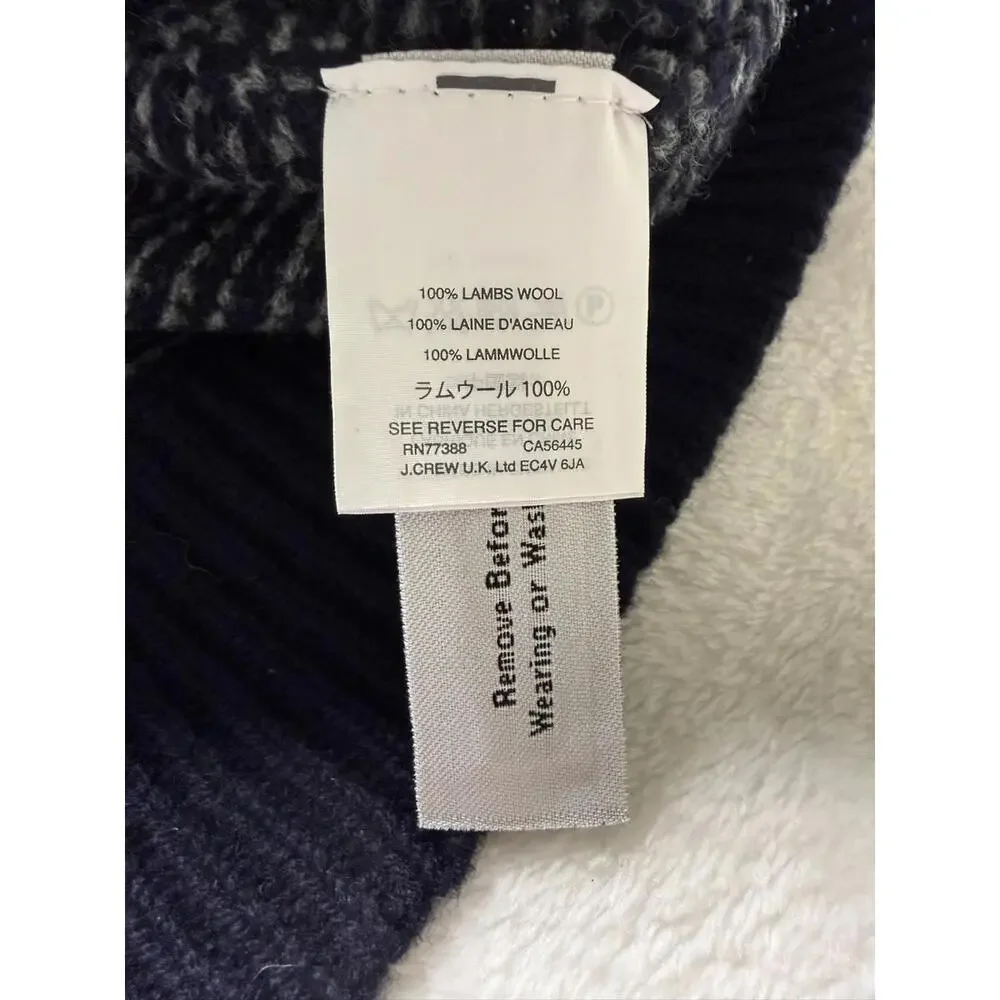*NWT* J. Crew 100% Lambswool Birdseye Pullover Sweater Crewneck‎ Navy Blue XL